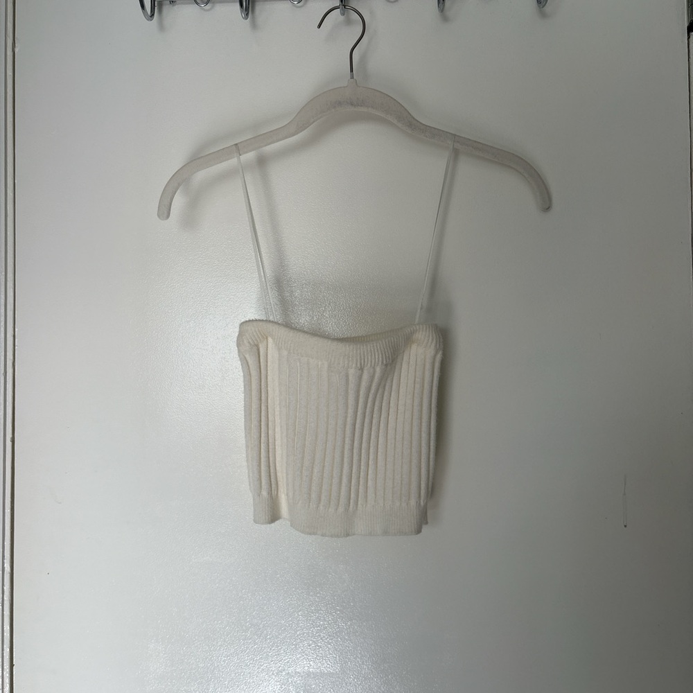 Chic Cream Ribbed Camisole